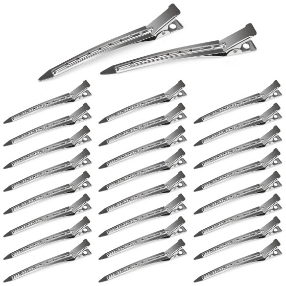 Beayuer Duck Bill Hair Clips, 3.5 Inch Rustproof Metal Alligator Curl Clips with Holes for Hair Styling, Hair Coloring